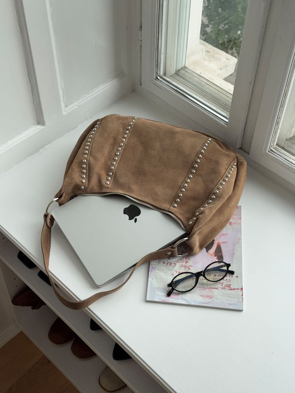 Henry bag with studs - Brown