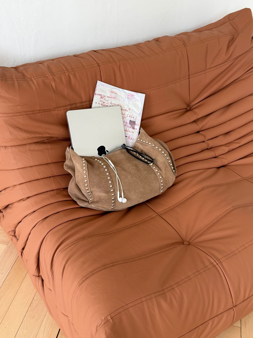 Henry bag with studs - Brown