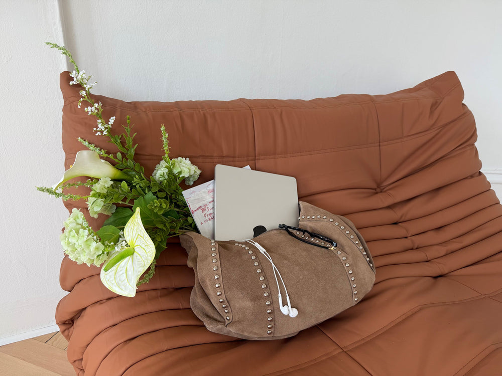 Henry bag with studs - Brown