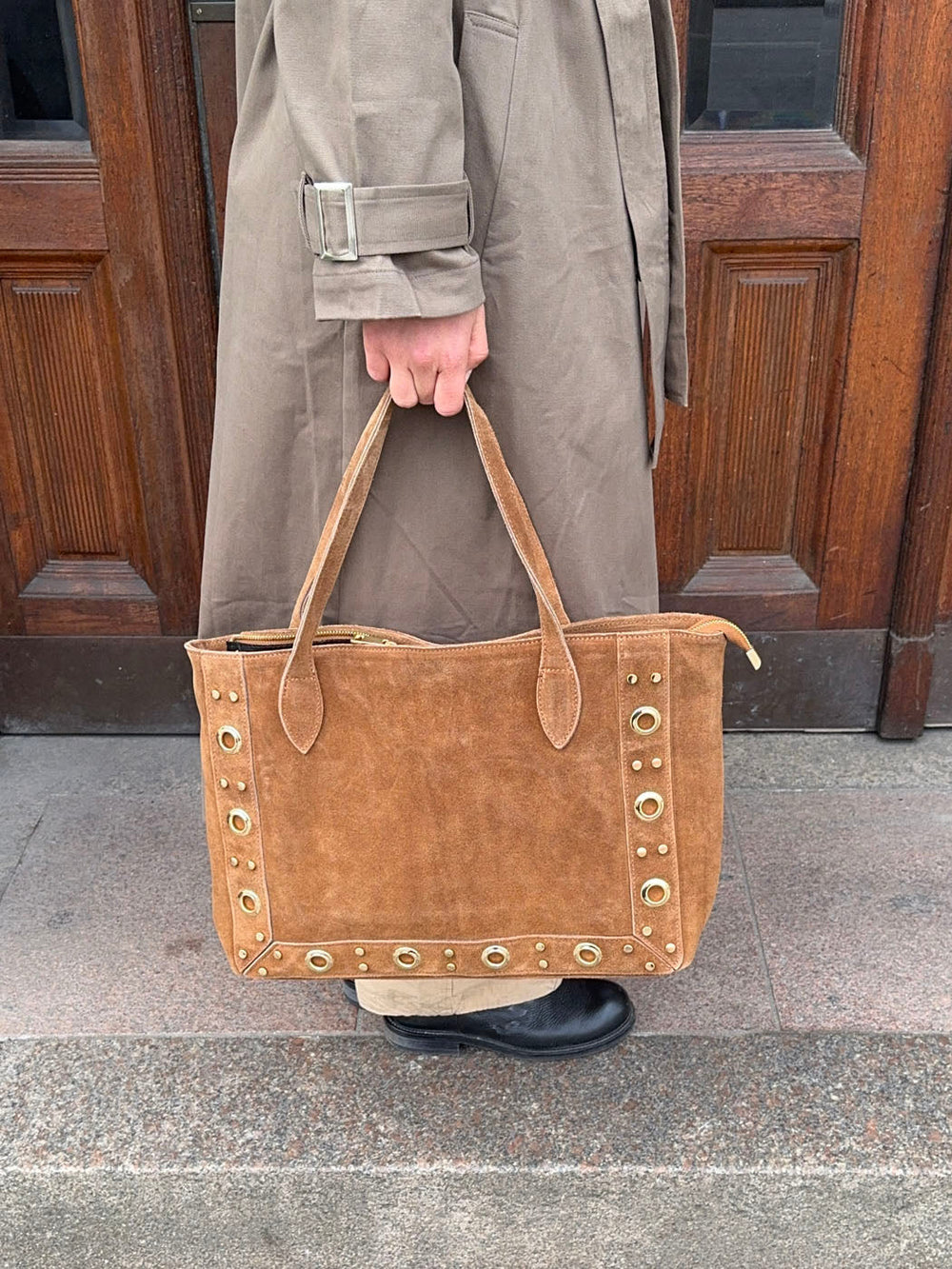 Lyra bag with studs - Caramel