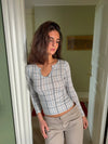 Wavina checkered blouse - White/blue/grey