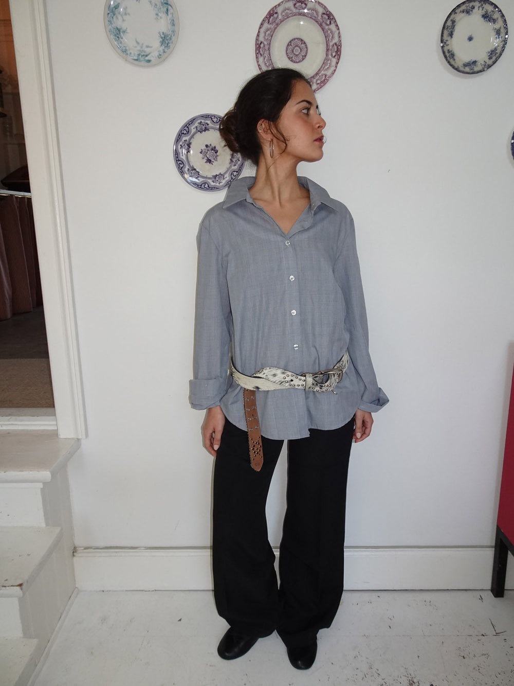 Liora checkered shirt - Grey