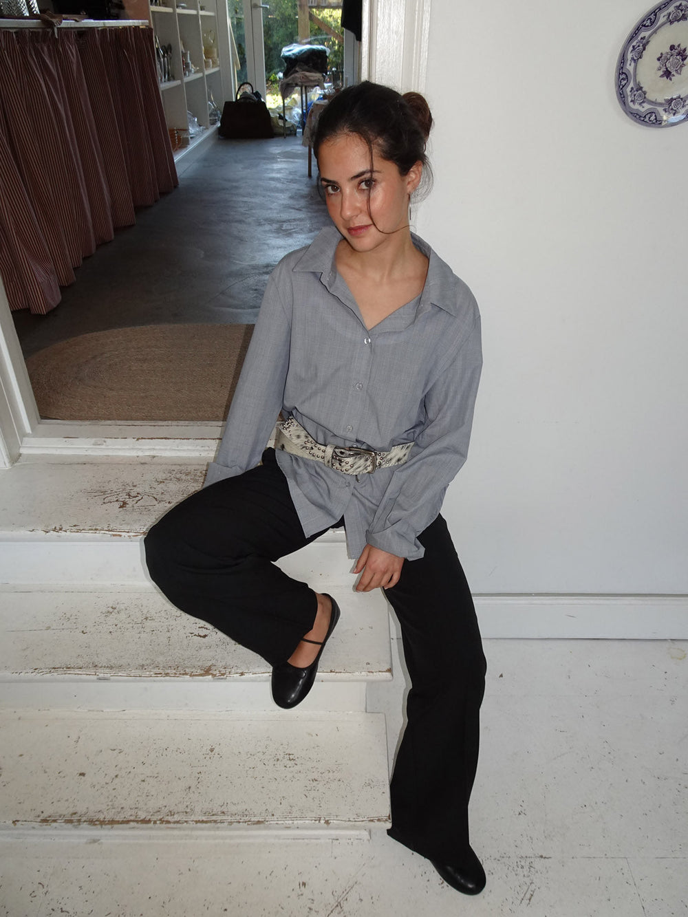 Liora checkered shirt - Grey