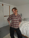 Ryder flannel shirt with short sleeves - Red/brown/white