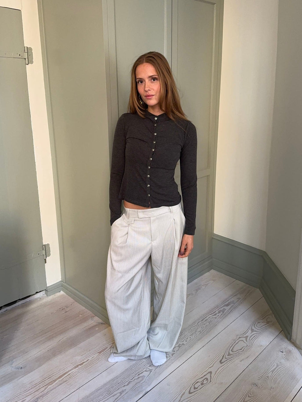 Delores checkered suit trousers - Beige