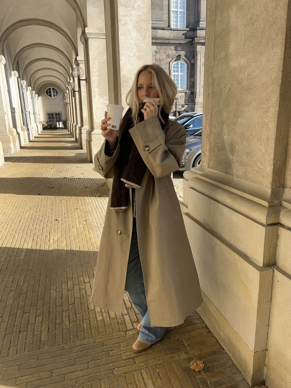 Liroline scarf – Brown/off-white