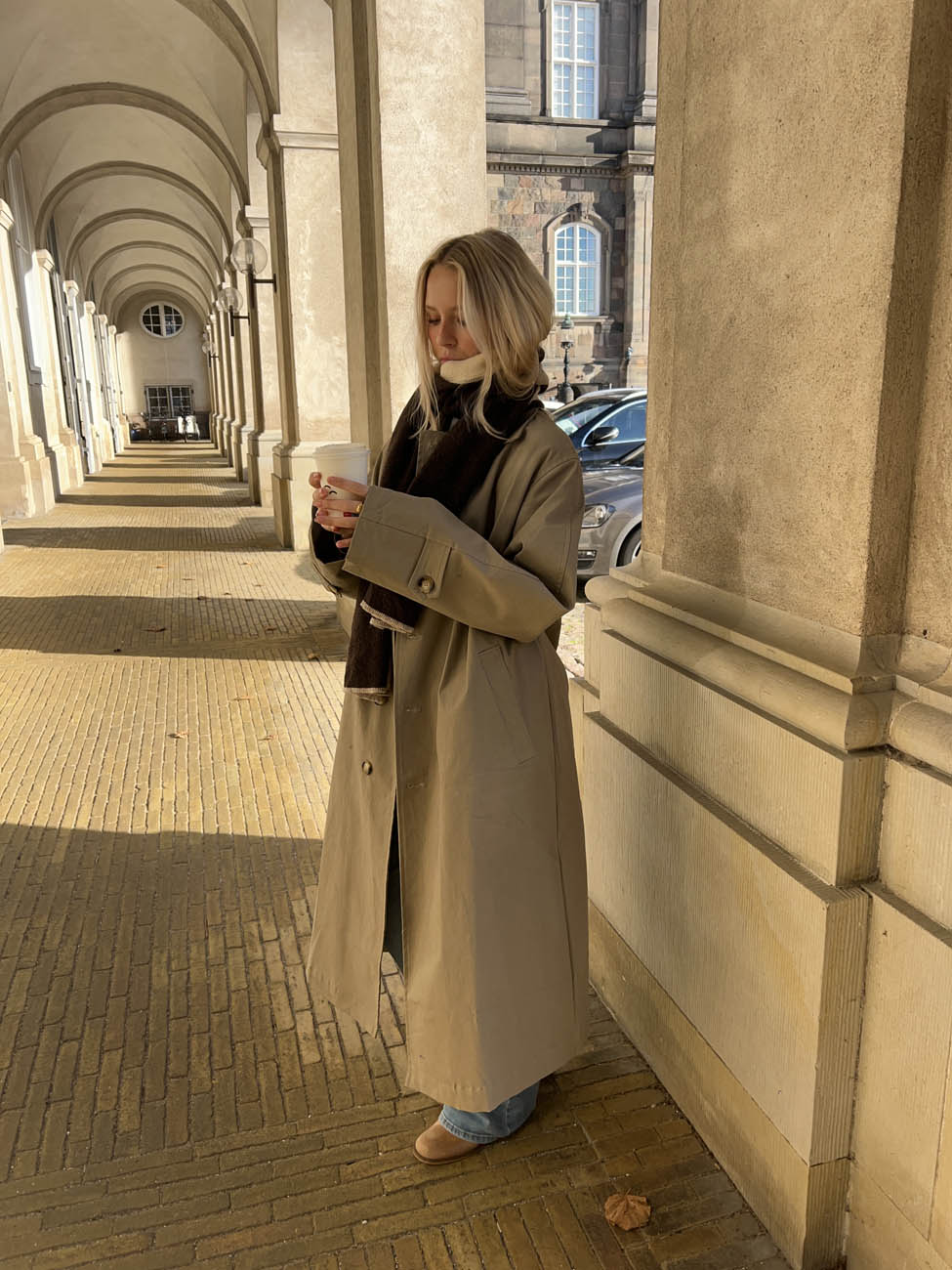 Liroline scarf – Brown/off-white