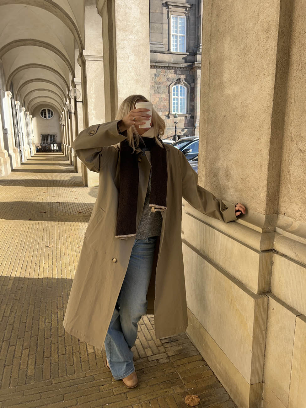 Liroline scarf – Brown/off-white
