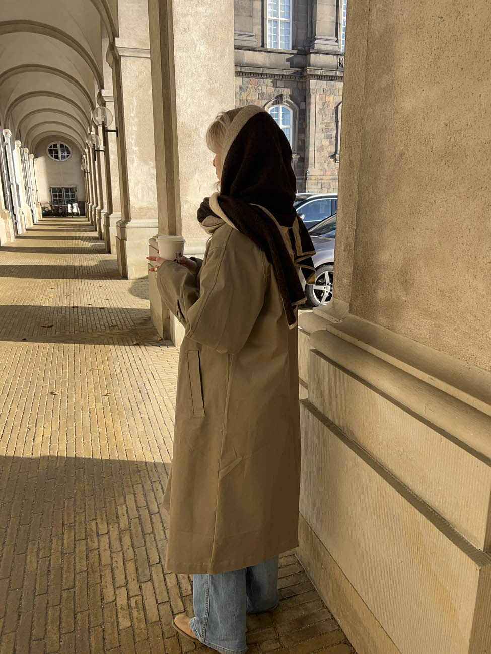 Liroline scarf – Brown/off-white