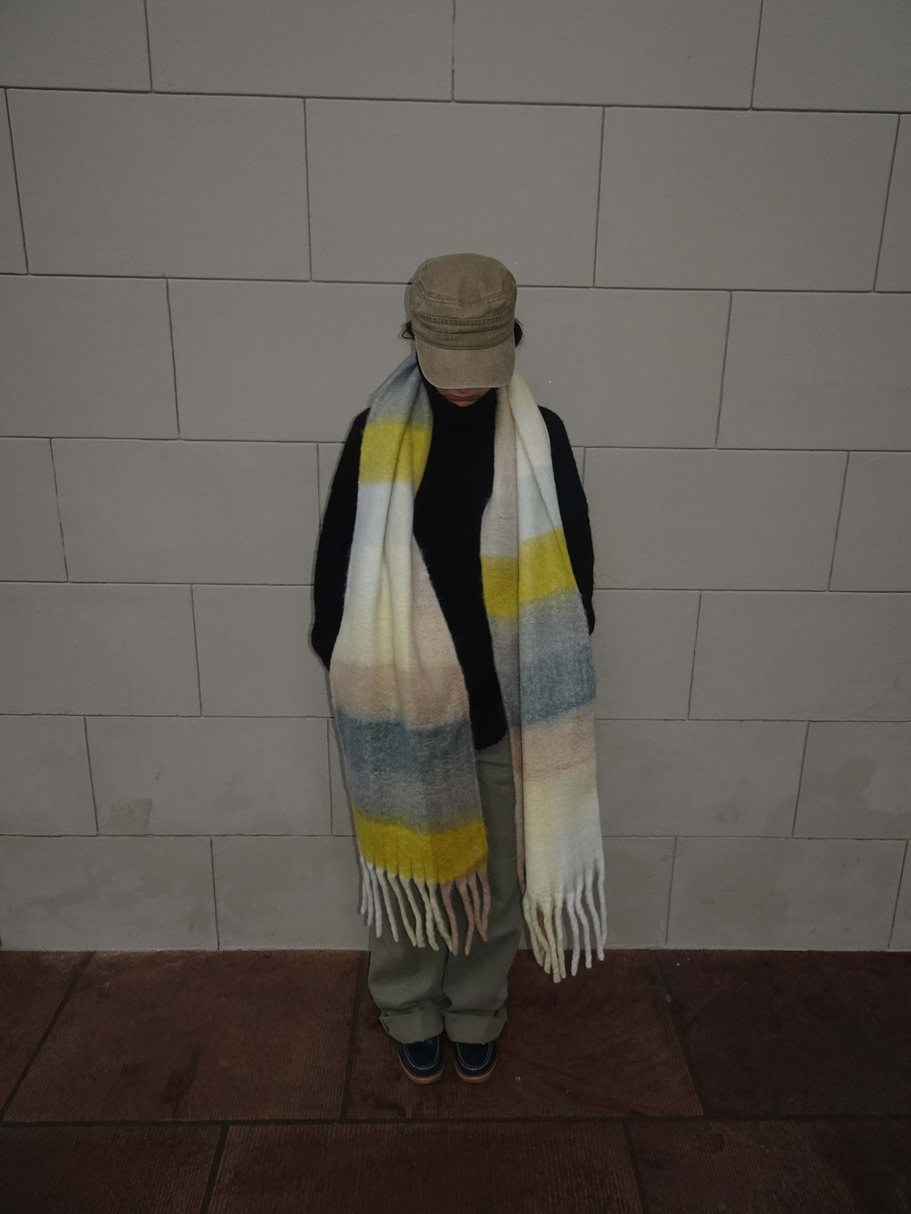 Gale scarf - Yellow/grey/brown