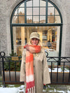 Gale scarf - Red/brown/white