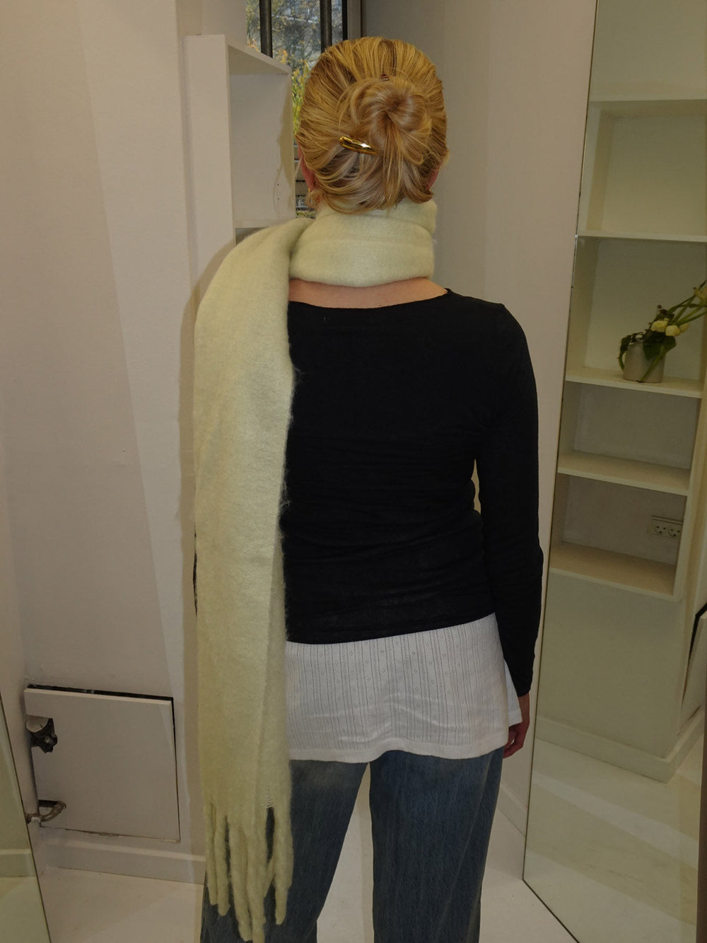 Gale scarf - Yellow/off white