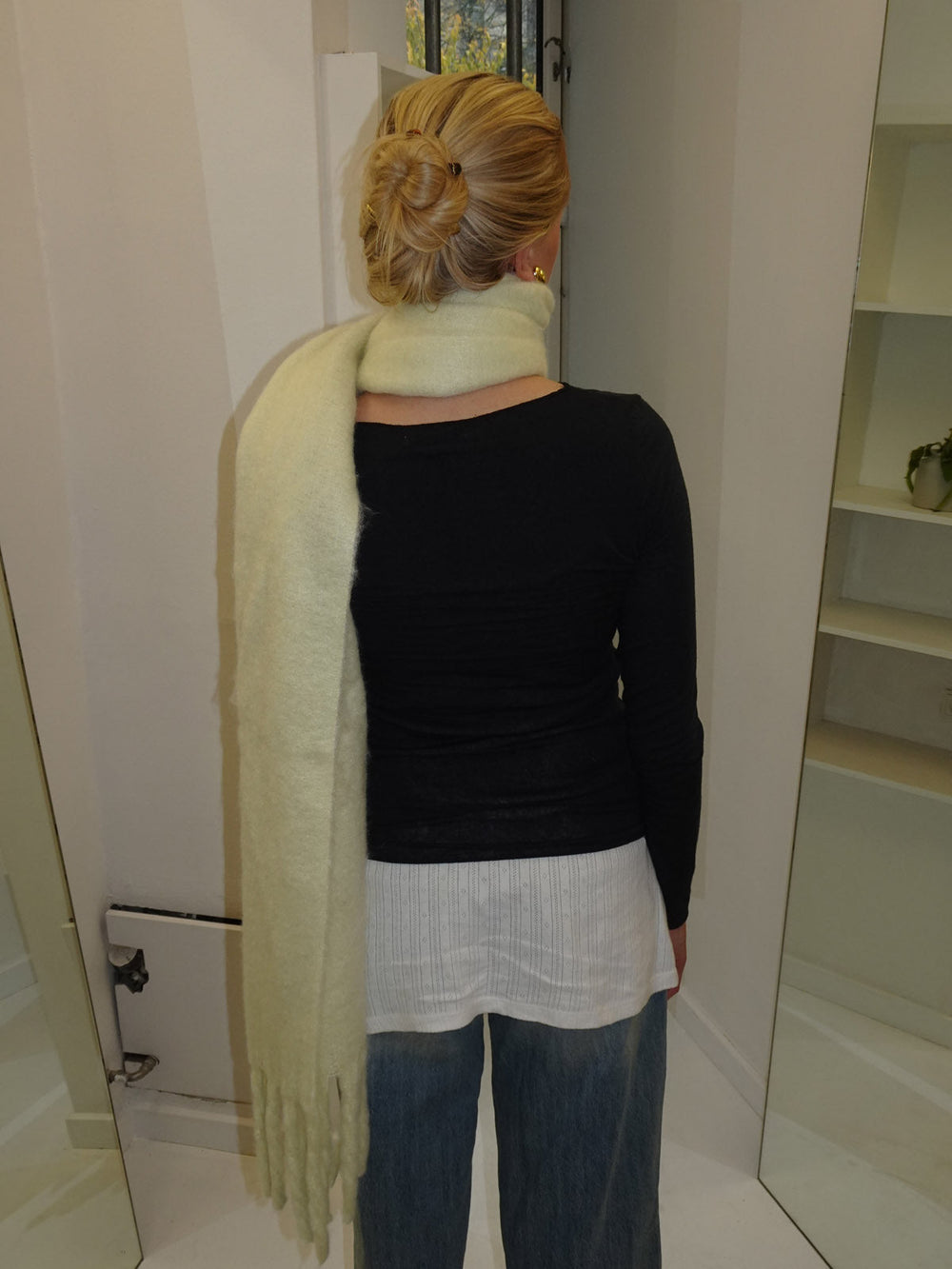 Gale scarf - Yellow/off white