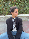 Scarf with polka dots – Black/white