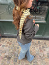 Dumela scarf with stripes – Yellow/Brown