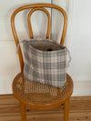 Honey toiletry bag with checks - Beige/green