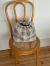 Honey toiletry bag with checks - Beige/green
