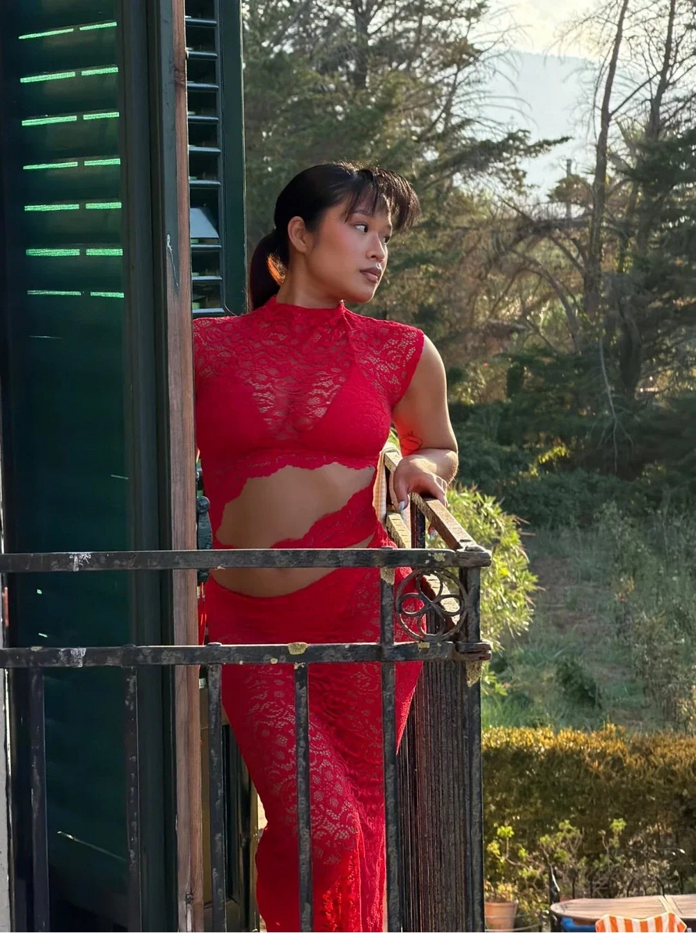 Marisole top in lace - Red