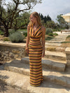 Sumarana top with pattern - Yellow/orange/brown