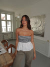 Milly striped bandeau top - White/navy