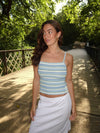 Wova top - Blue/Green/White