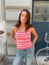 Palina top - Light Pink/Orange/White