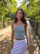 Wova top - Blue/Green/White