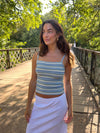 Wova top - Blue/Green/White