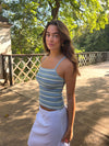 Wova top - Blue/Green/White