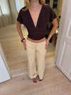 Amelia v-neck top - Brown