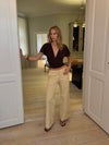 Amelia v-neck top - Brown
