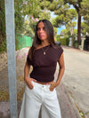 Islabella fitted top – Brown