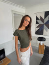 Lilu form fitting top - Khaki green