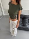Lilu form fitting top - Khaki green