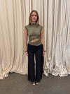 Marisole top in lace - Khaki
