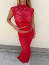 Marisole top in lace - Red