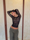 Carla off shoulder top in lace - Sort