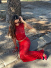 Marisole top in lace - Red
