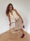Aisha top with embroidery - Light yellow