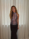 Bellaline glitter top with open back - Multicolored