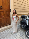 Zeina top with flowers - White/pink