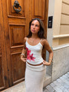 Zeina top with flowers - White/pink