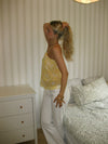 Albertia top with flower – Yellow/white