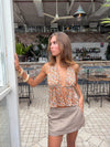 Axelle top with floral print – Orange/multicolor