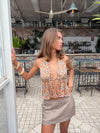 Axelle top with floral print – Orange/multicolor