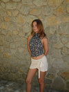 Zira top with floral pattern - Blue