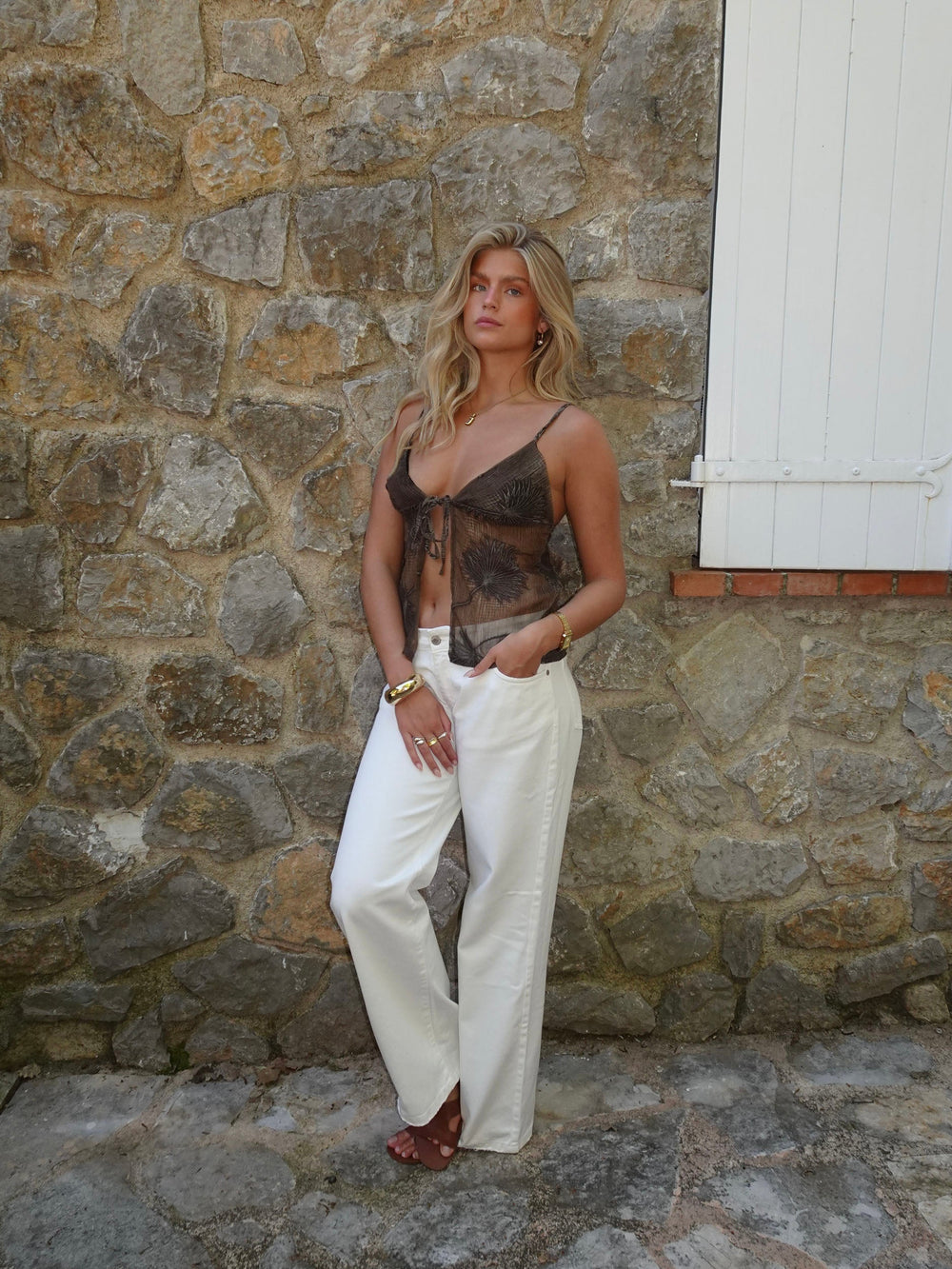 Tiago top with pattern – Brown