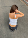 Destiny top with lace - White
