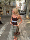 Tilley top with lace - Brown/blue