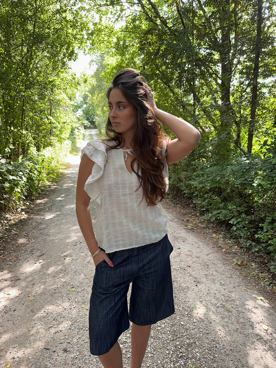 Ulana top with details - Beige